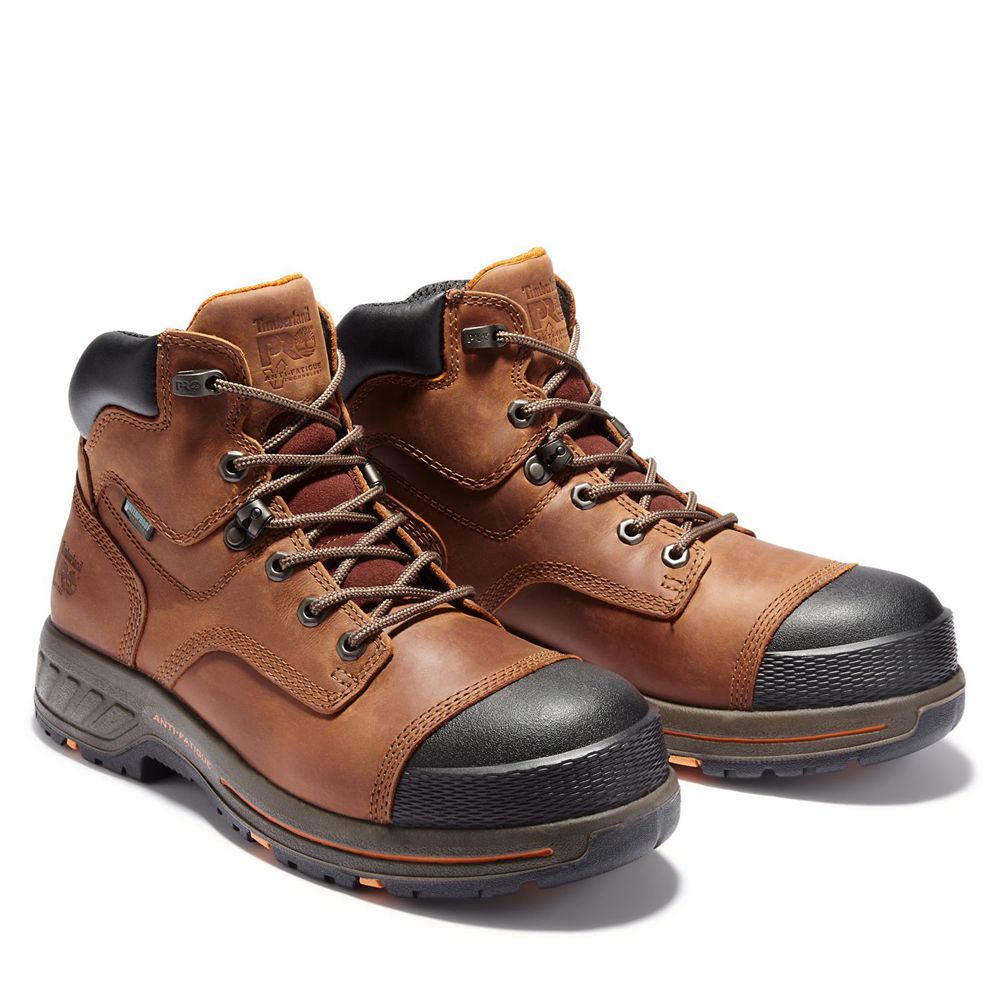 Bocanci De Muncă Timberland Barbati Maro/Negrii - Pro® Helix Hd 6\" Soft Toe - Romania - LOKEBI514